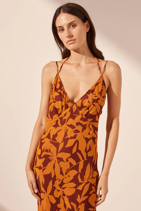 Shona Joy - Natalina Double Strap Plunged Slip Maxi D ** FINAL SALE**ress