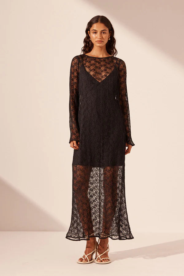 Shona Joy - Sol Long Sleeve Midi Dress Lace