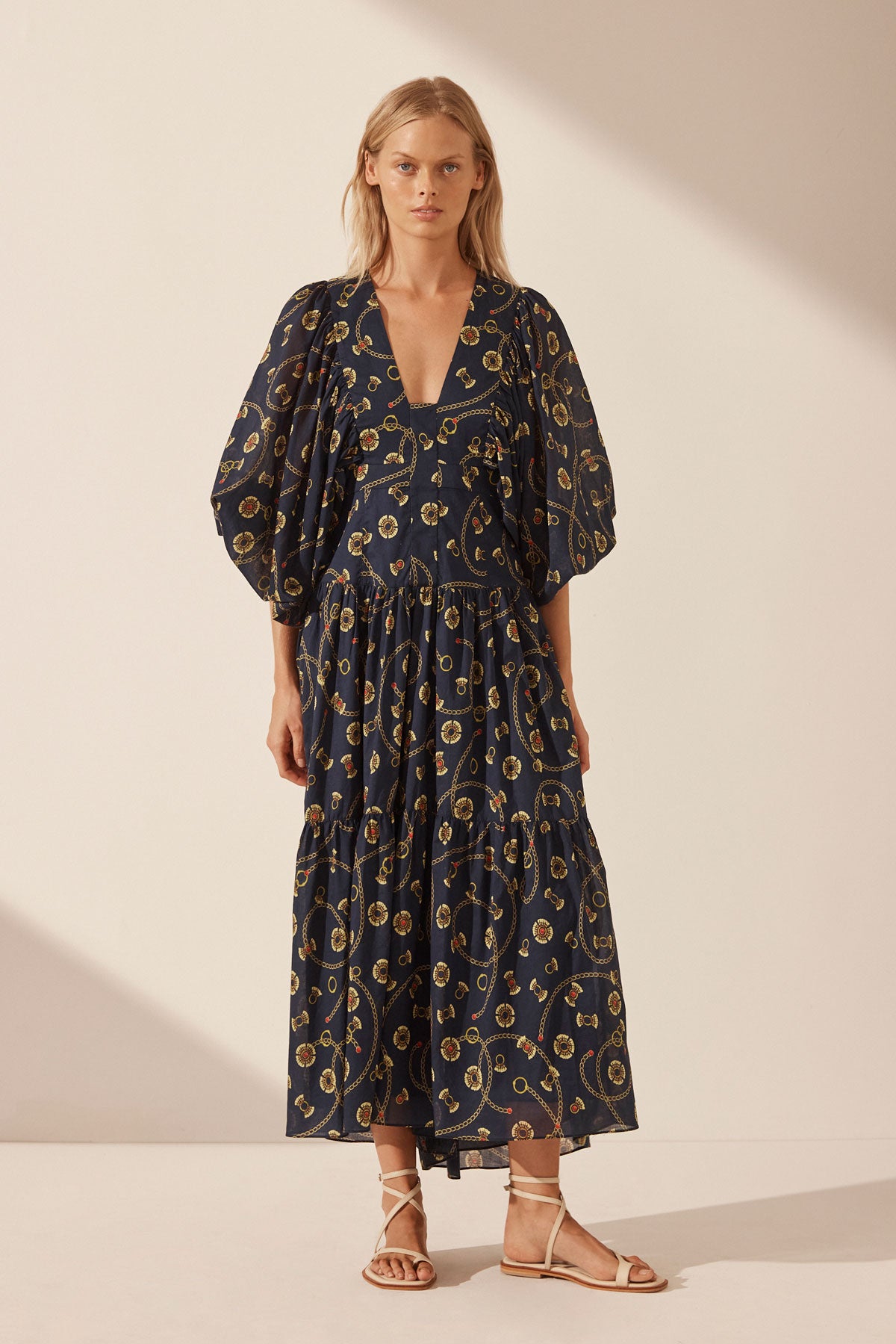 Shona Joy - Vacance Plunged Tiered Midi *** FINAL SALE NO RETURNS ***