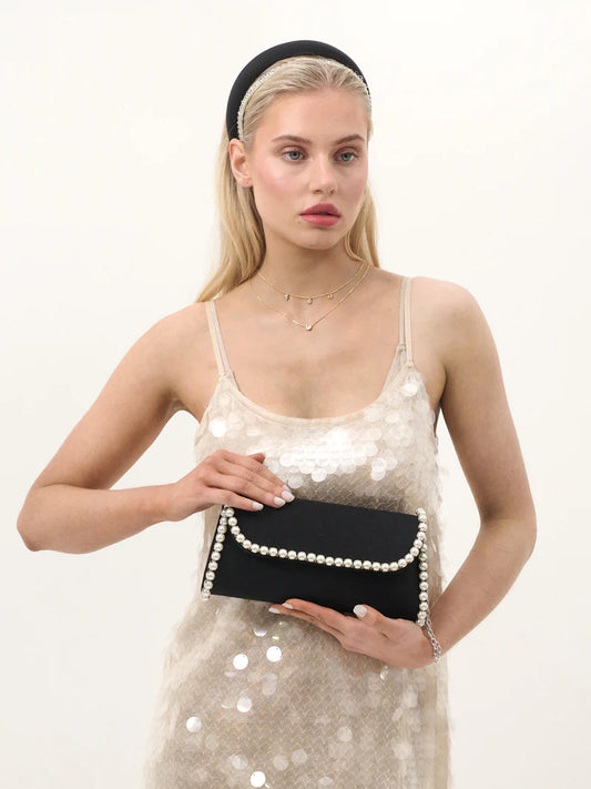 Angels Whisper - Yvette Pearl Trim Clutch