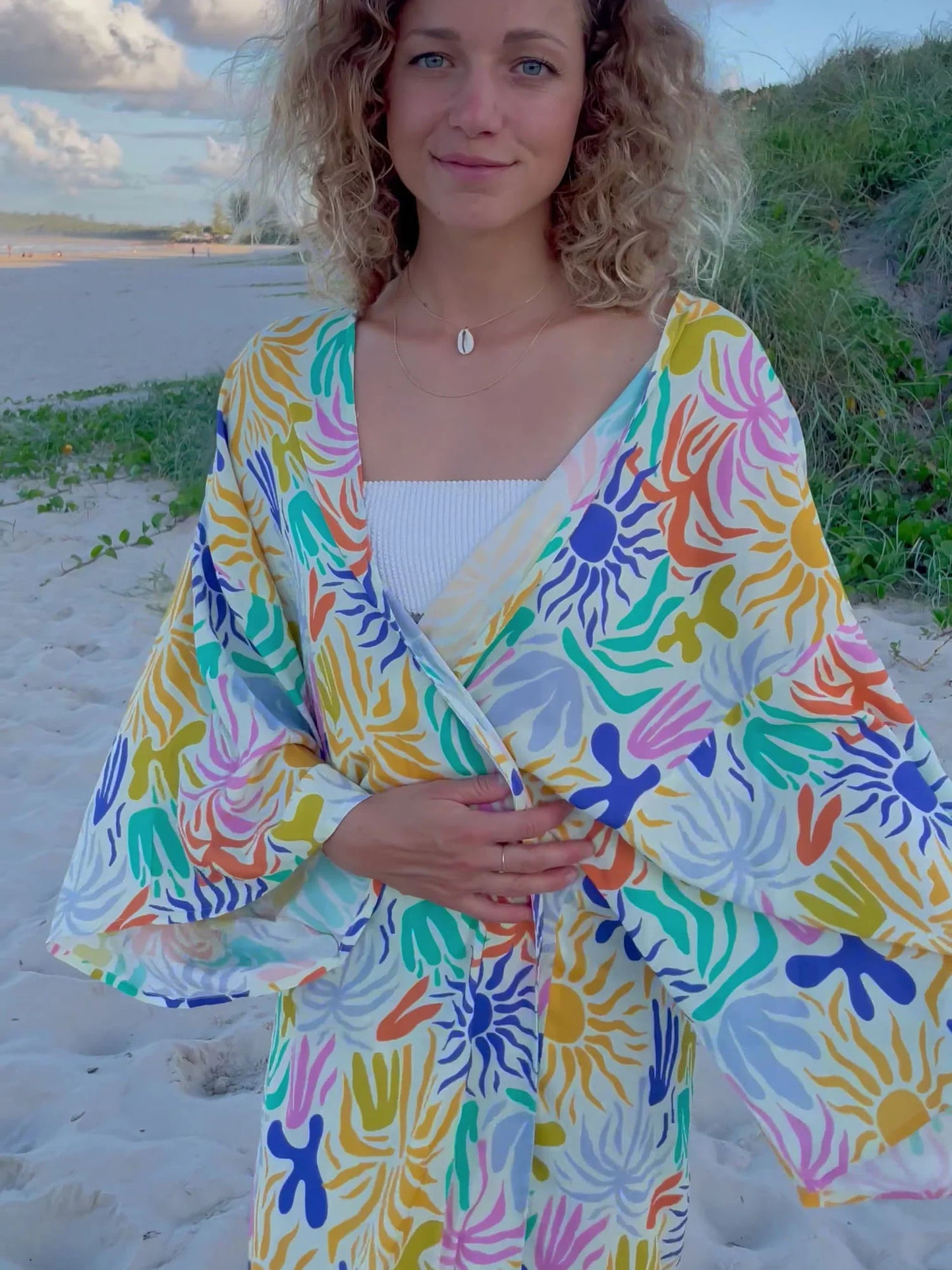 Nakoa the label - Ayla Maxi Kimono - Sunset Palms