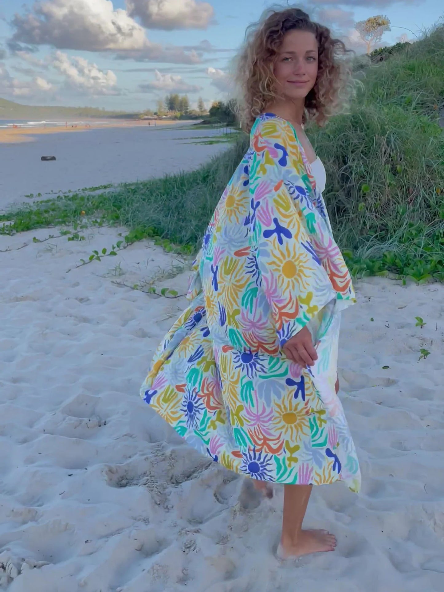 Nakoa the label - Ayla Maxi Kimono - Sunset Palms