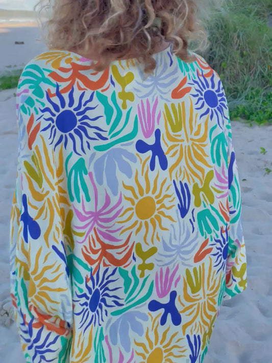 Nakoa the label - Ayla Maxi Kimono - Sunset Palms