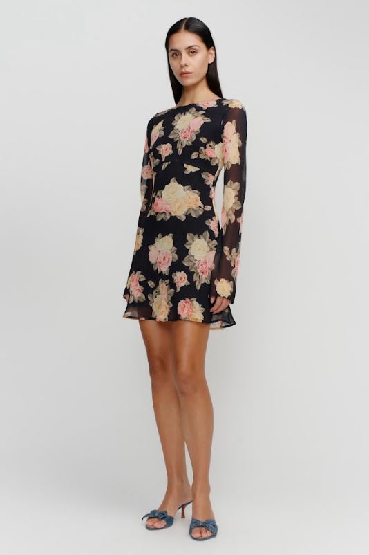 Ownley - Martini Mini Dress- Vintage Roses