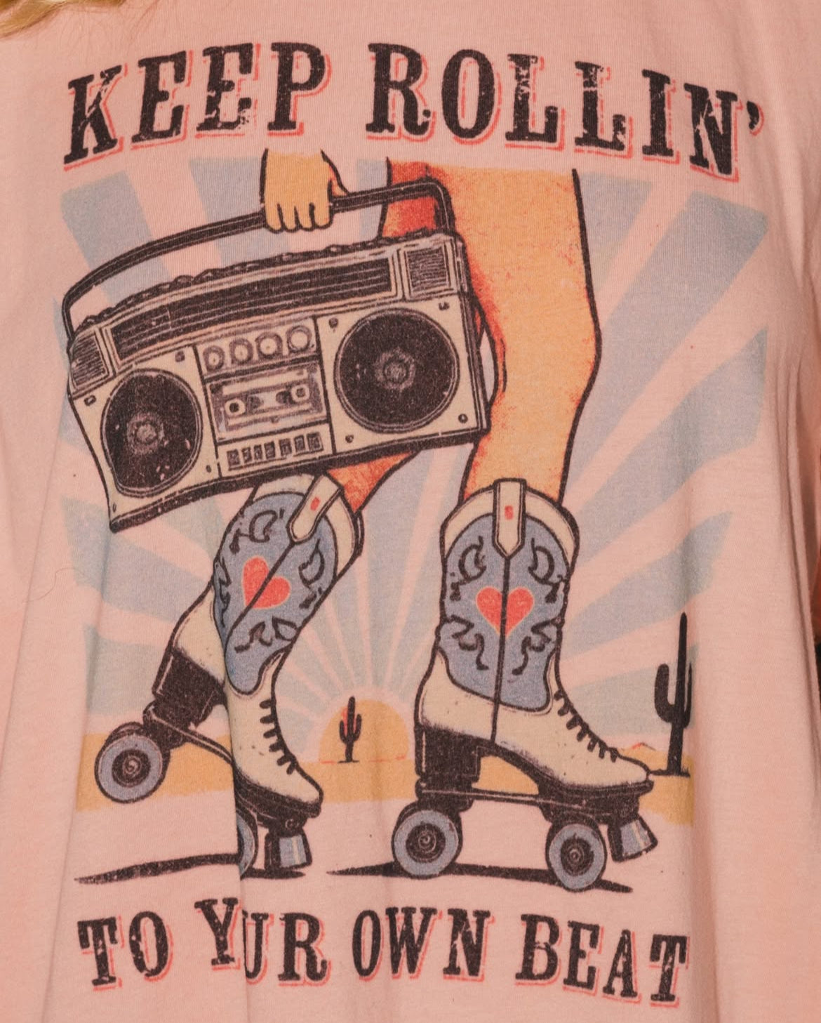 Paper Heart - Vintage pink tee- oversized fit