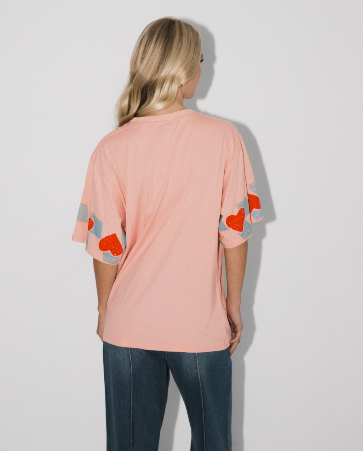 Paper Heart - Vintage pink tee- oversized fit