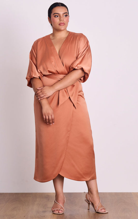 Pasduchas - Seclusion  Wrap Midi - Rose Caramel**AUTOMATIC 20% OFF AT CHECKOUT **