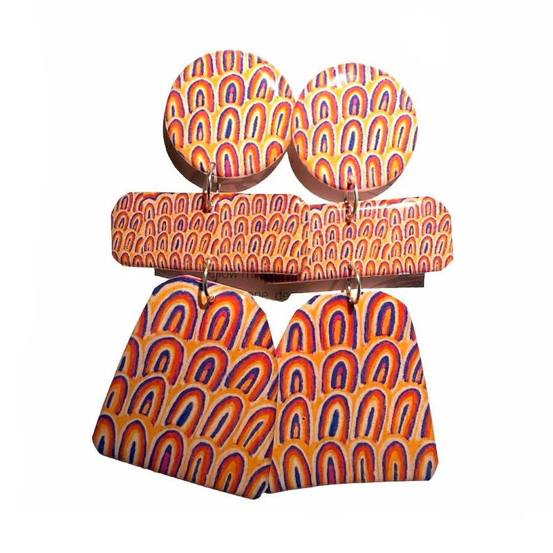 Ikuntji - Karrkurrutintja Resin Earrings - X-Large Drop