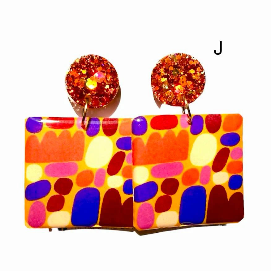 ikuntji - Puli Puli Resin Earrings - Large Drop