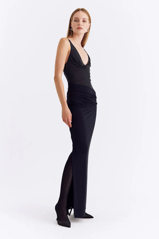 Suboo - Auguste Strappy Mesh Jersy Maxi - Black