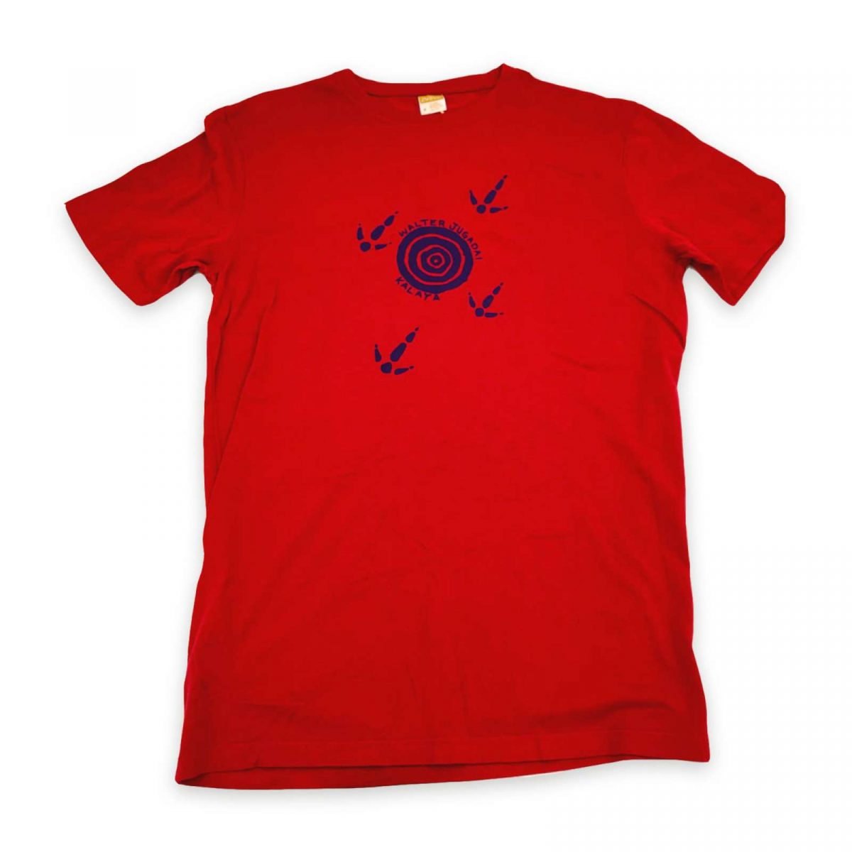 Ikuntji - Kalaya Hand Screen Printed T-Shirt – Purple on Red (Bamboo)