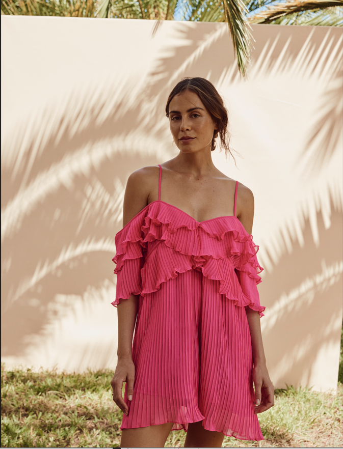 la maison talulah pink dress Sequin For Now Mini Dress