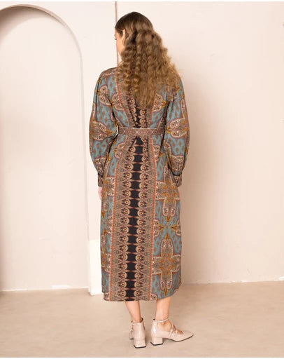 Kachel - Holly Button Down Midi Shirt Dress