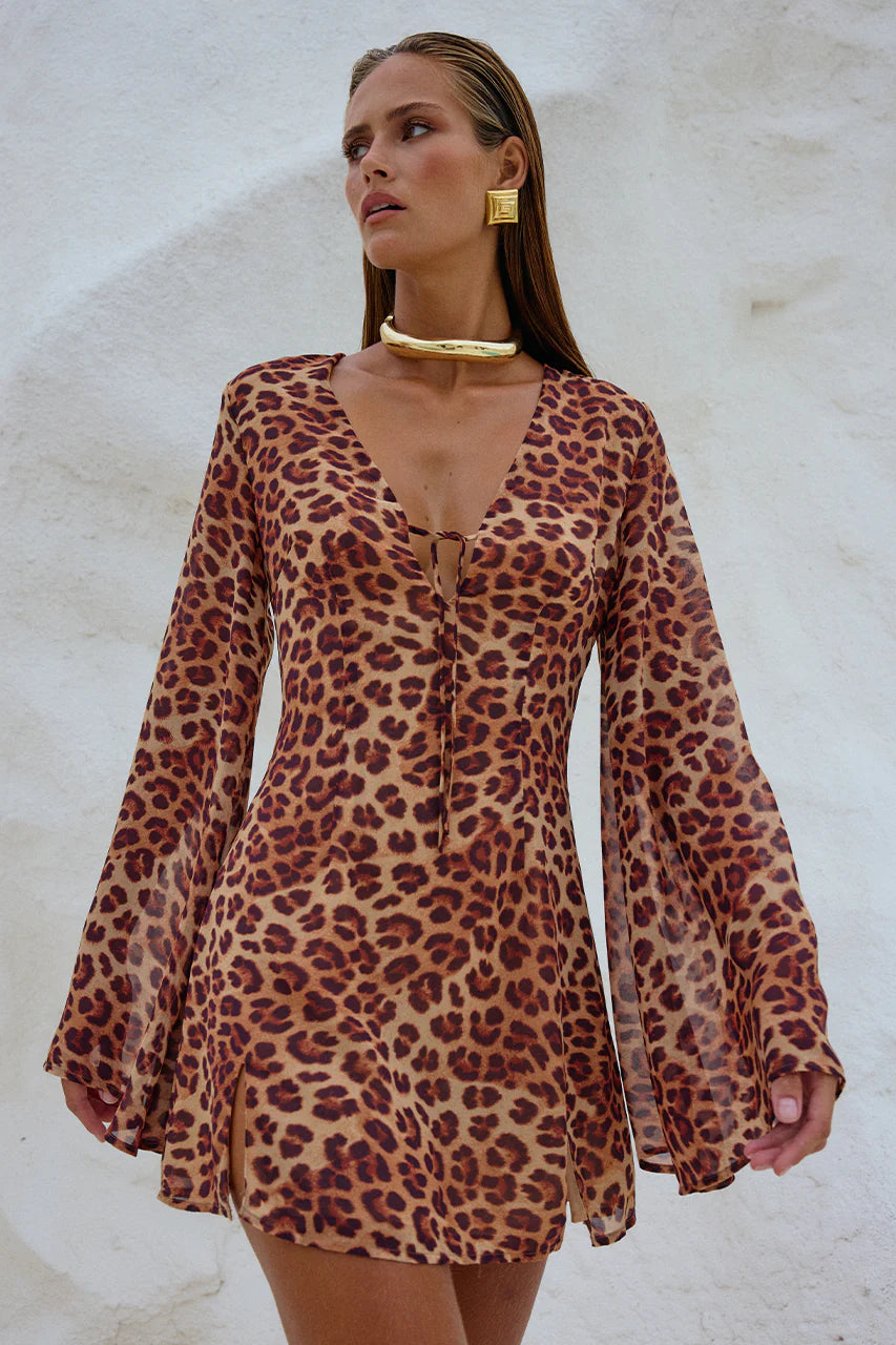 Runway - ANURA MINI DRESS - LEOPARD PRINT