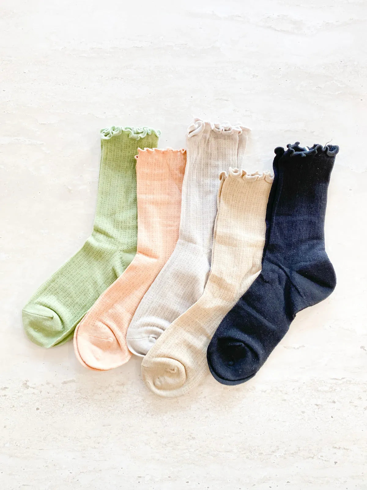 Angels Whisper - Marshmallow Frill Mesh Socks