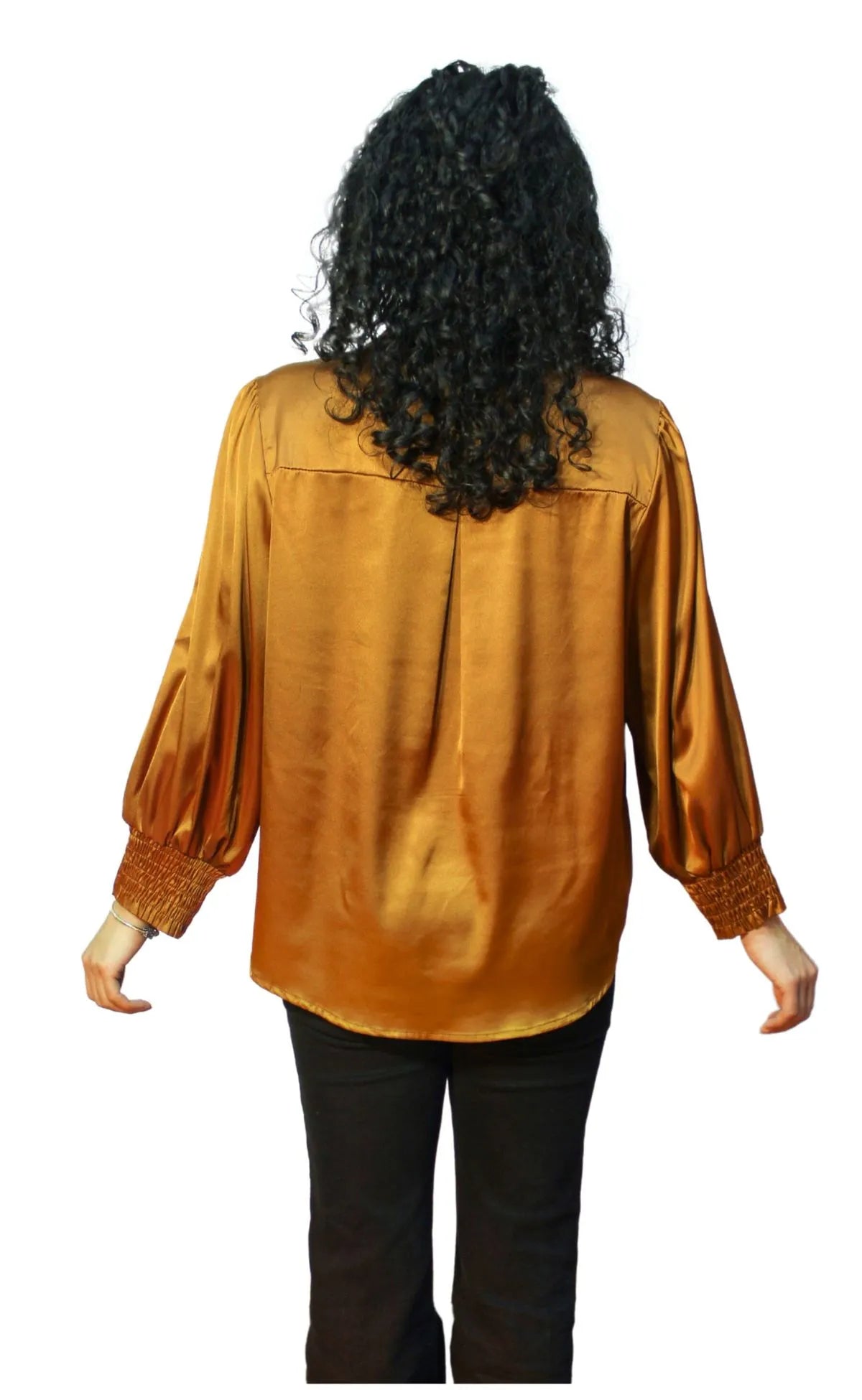 MYLIK - SILK Golden Long Sleeve Blouse