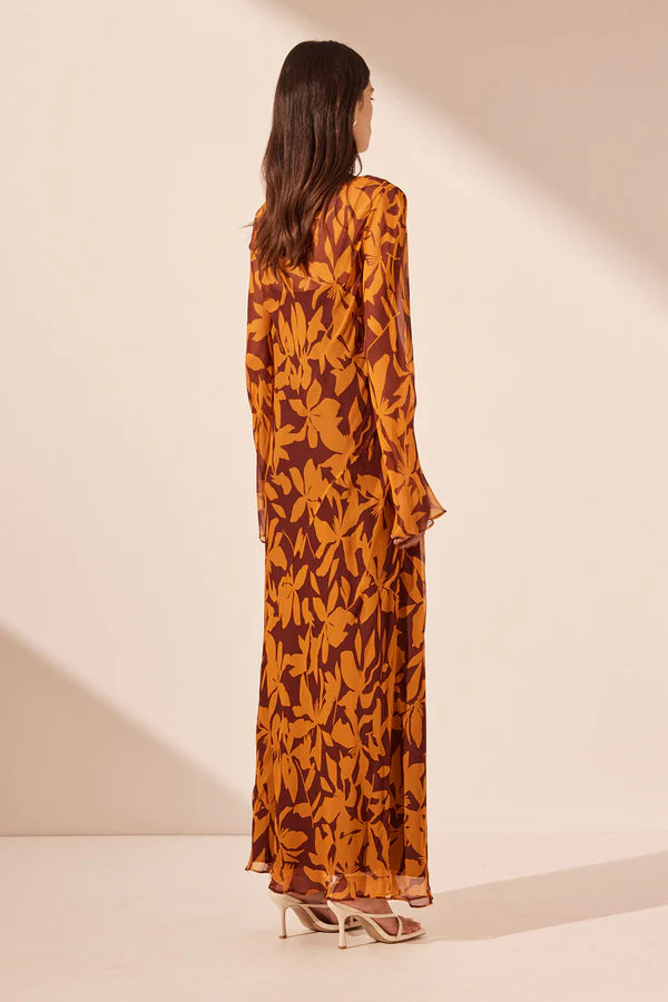 Shon Joy - Natalina Long Sleeve Slip Maxi Dress