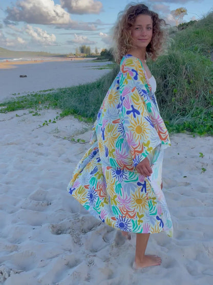 Nakoa the label - Ayla Maxi Kimono - Sunset Palms