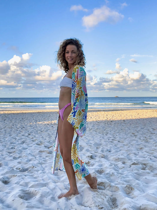 Nakoa the label - Ayla Maxi Kimono - Sunset Palms