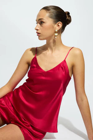 Ginia - Red Silk Cami