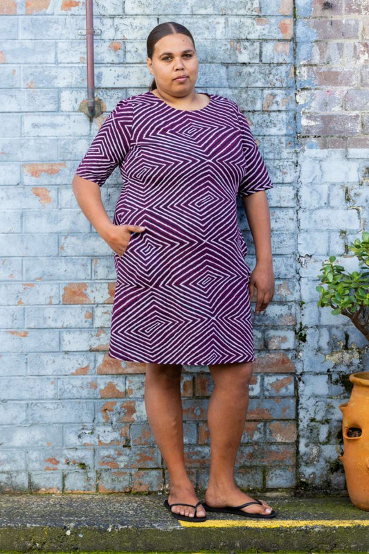 Ikuntja - Papa Tjukurrpa (Maroon) – Doris Day Dress