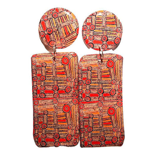 Ikuntji - My Father's Painting Resin Earrings - X-Large Drop