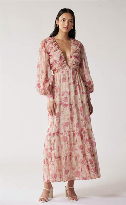 MVN - Floraison Maxi Dress Pink