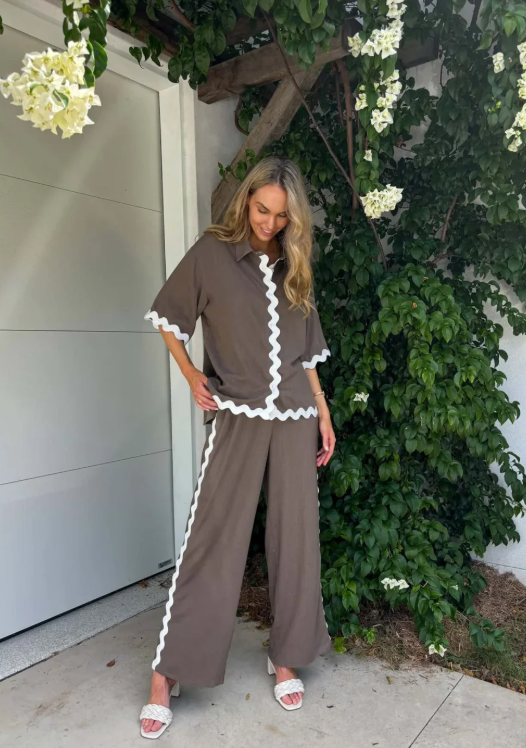 MYLIK - Tanah Ric Rac Pants - Cocoa