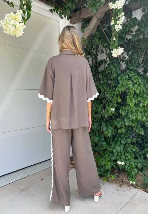MYLIK - Tanah Ric Rac Shirt - Cocoa