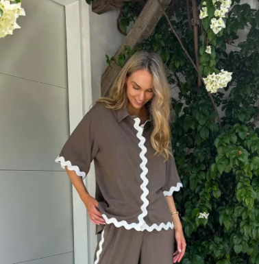 MYLIK - Tanah Ric Rac Pants - Cocoa