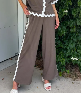 MYLIK - Tanah Ric Rac Pants - Cocoa