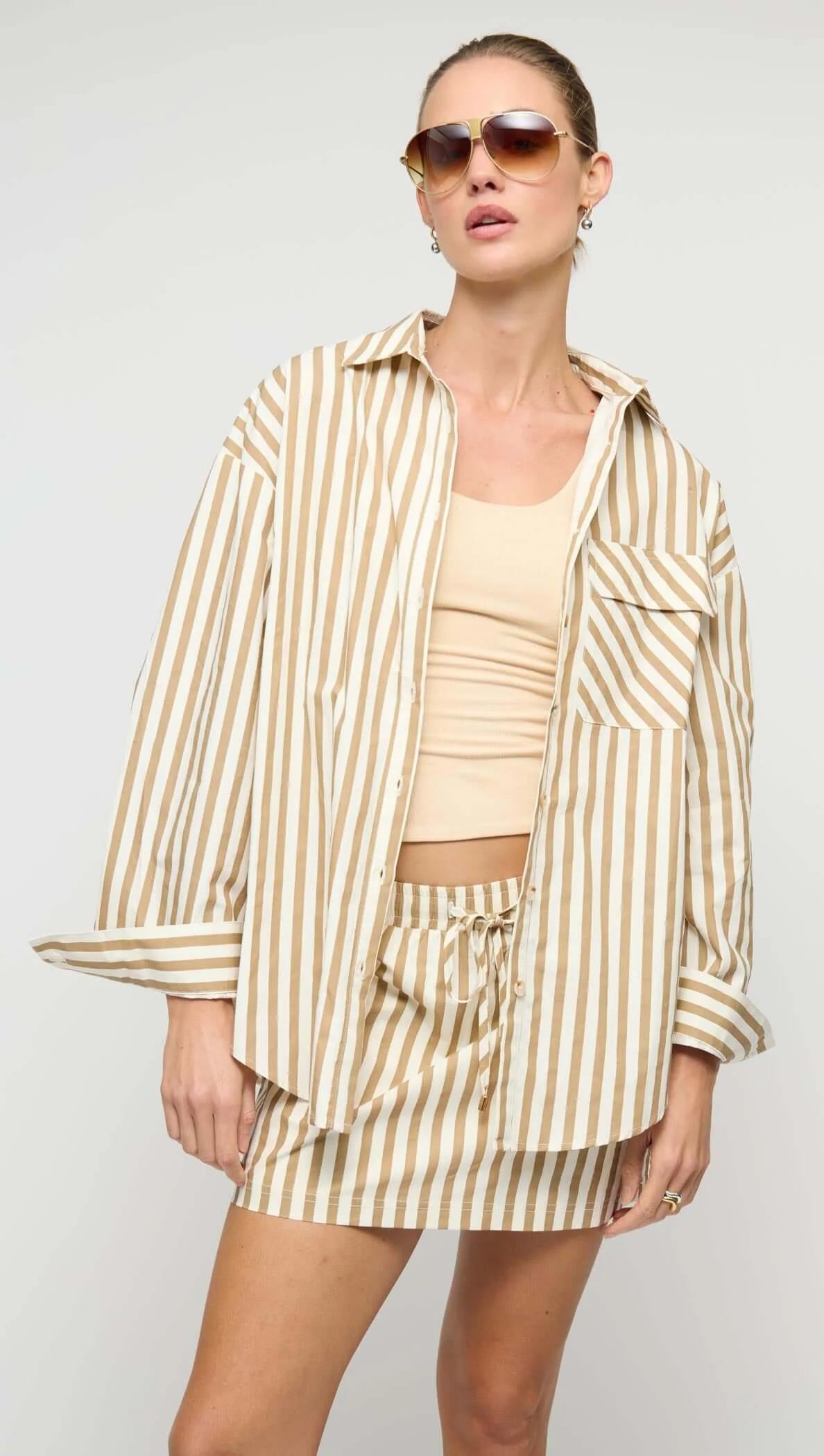 Staple the Label - Cotton Oversized Stripe Shirt