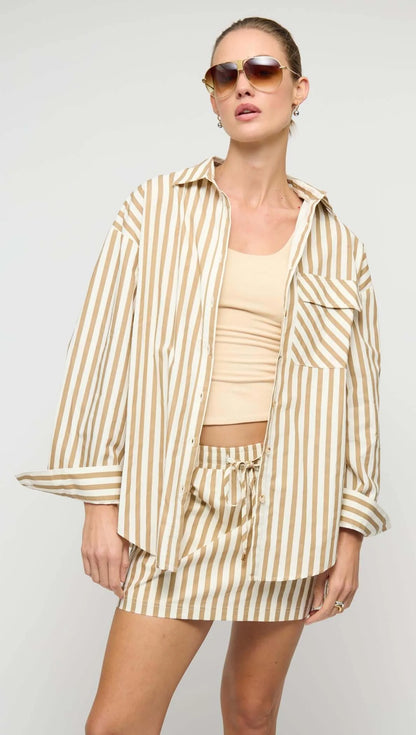 Staple the Label - Cotton Oversized Stripe Shirt