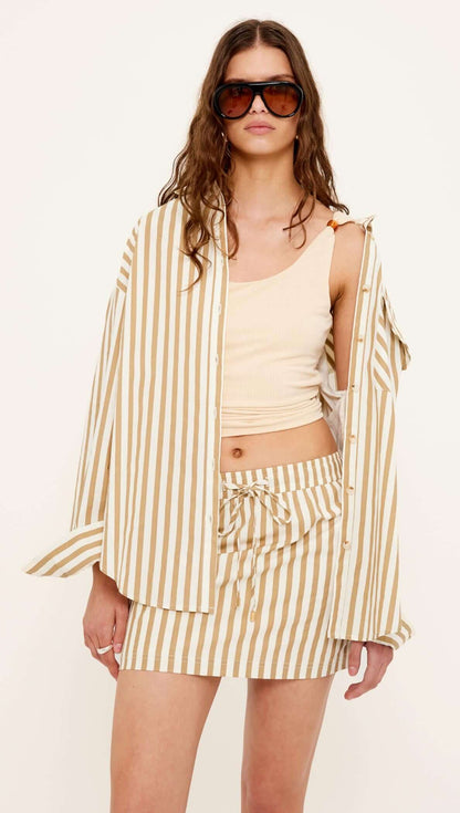 Staple the Lable - Cotton Stripe Mini Skirt - Zahara Mini Skirt