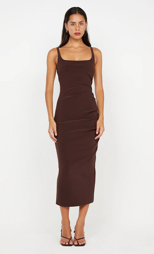 Bec & Bridge - Karina Midi Dress in Dark Chocolate