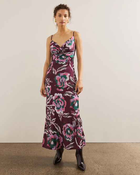 AERE - Jasmine Bias Cut Cross Over Slip Dress