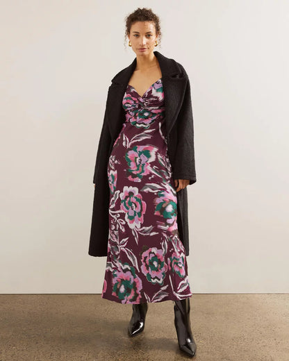 AERE - Jasmine Bias Cut Cross Over Slip Dress