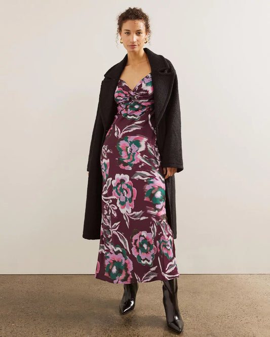 AERE - Jasmine Bias Cut Cross Over Slip Dress