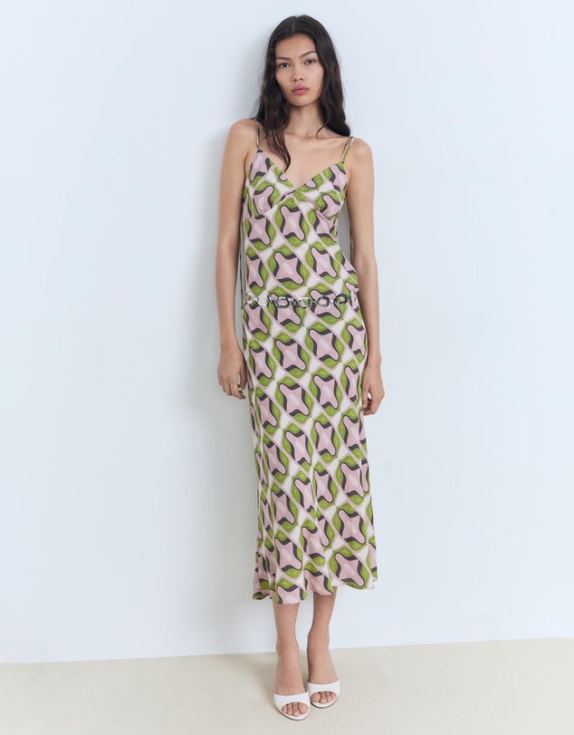M.N.G - Cosmo Abstract Printed Midi Dress