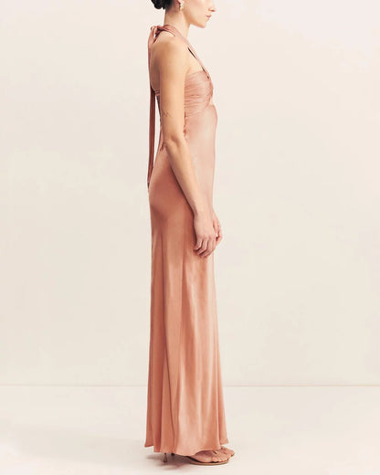 Shona Joy - La Lune Ruched Halter Maxi Dress