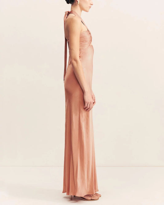 Shona Joy - La Lune Ruched Halter Maxi Dress