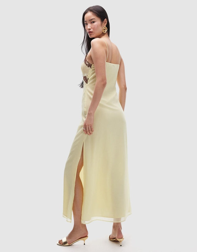 Top Shop - Vintage Lace Insert Midi Slip Dress